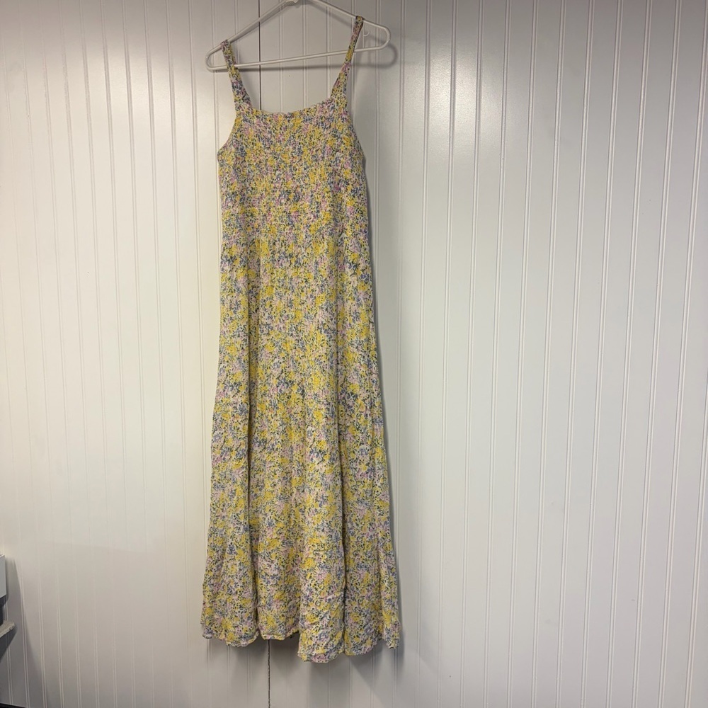 Black Tape Floral Yellow Maxi Dress XL Stretch - Picture 2 of 4